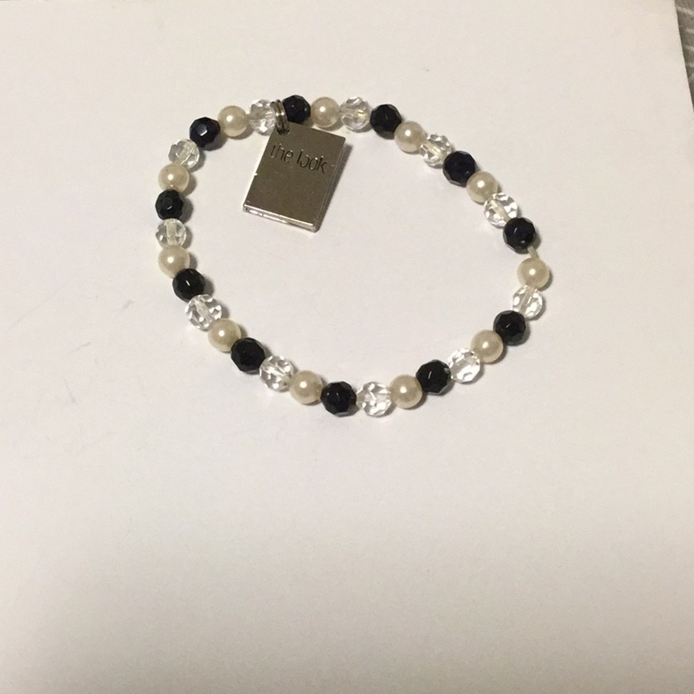 Silver black and white bracelet